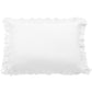 Lily - Washed Linen Ruffled Dutch Euro Pillow - White