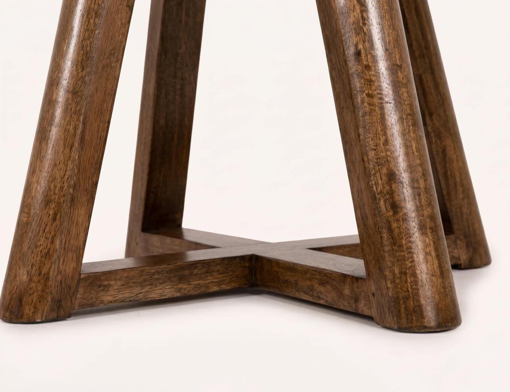 Silver - Round Dining Table - Brown