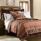 Broken Arrow - Twin Reversible Quilt Set (Set of 2) - Red / Tan / Brown