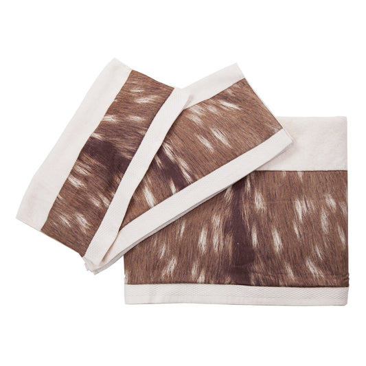 Huntsman - Axis Deer Fur Design Towel Set (Set of 3) - Cream
