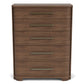Delia - 5 Drawer Chest - Nouveau Walnut