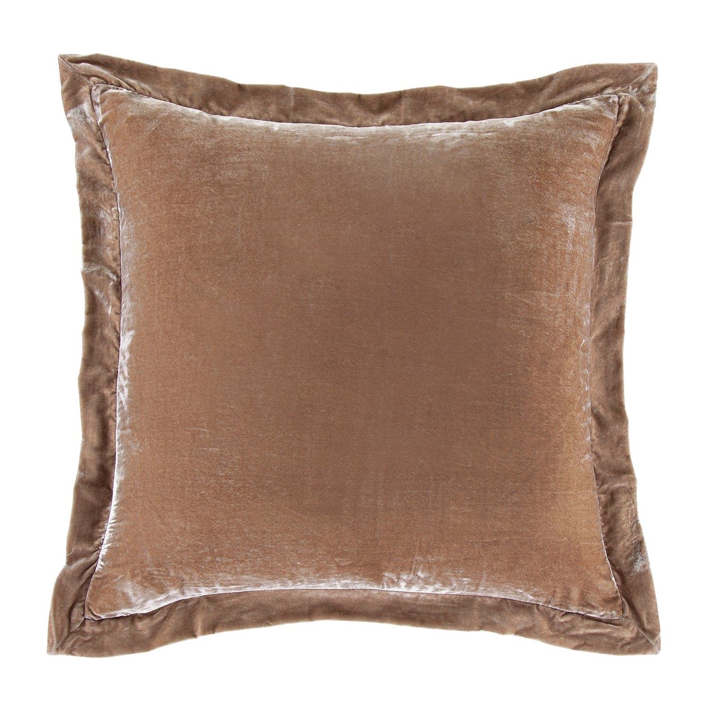 Stella - Faux Silk Velvet Flanged Euro Sham - Dusty Rose