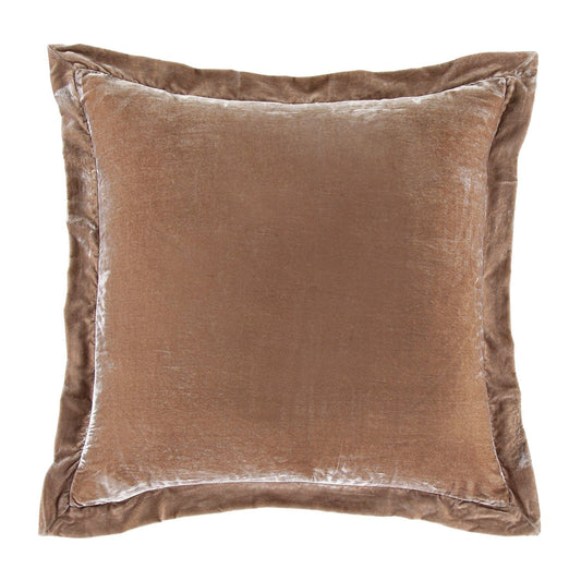 Stella - Faux Silk Velvet Flanged Euro Sham - Dusty Rose