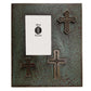 Picture Frame - 4" x 6" Distressed 3-Cross Picture Frame  - Turquoise
