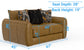 Corvara - Top Grain Italian Leather Match Loveseat - Caramel