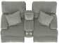 Renaldo - Power Console Loveseat With Zero Gravity Recline - Stone