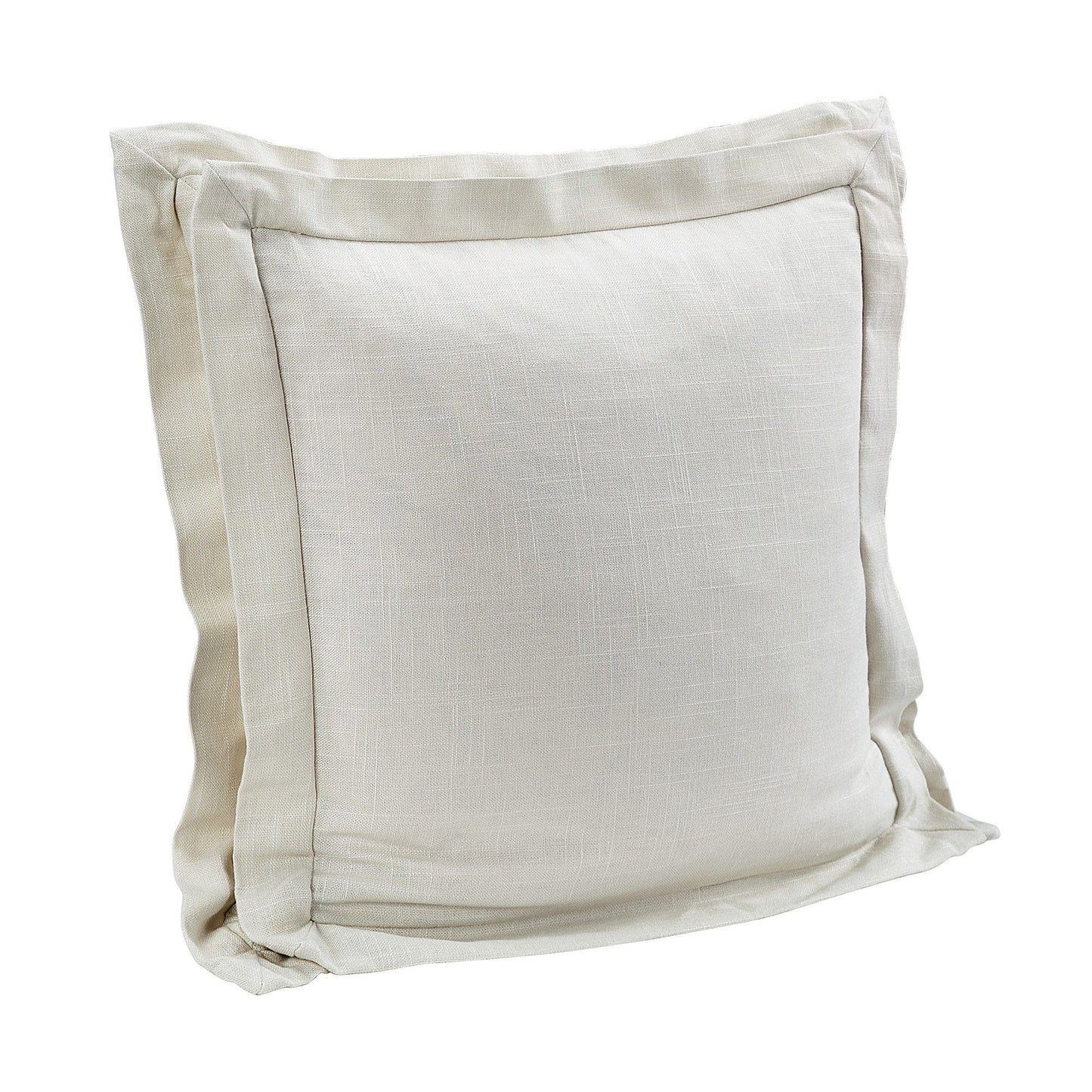 Luna - Double Flanged Washed Linen Pillow - Light Tan