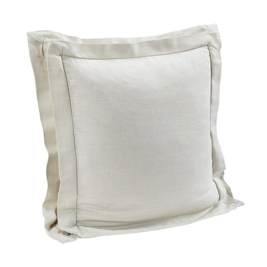 Luna - Double Flanged Washed Linen Pillow - Light Tan