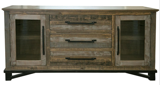 Loft - Buffet With 3 Drawer / 2 Doors - Two Tone Gray / Brown