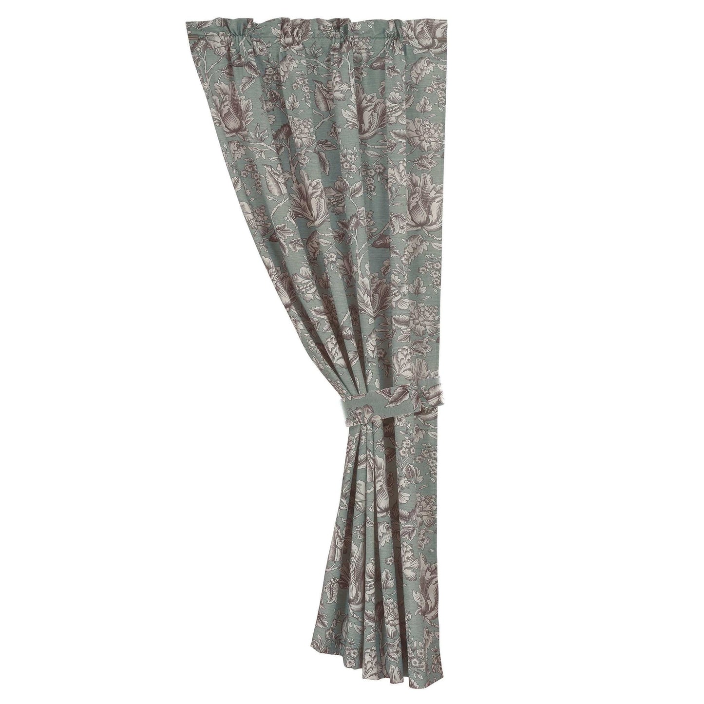 Gramercy - Jacobean Floral Curtain With Tieback - Multi