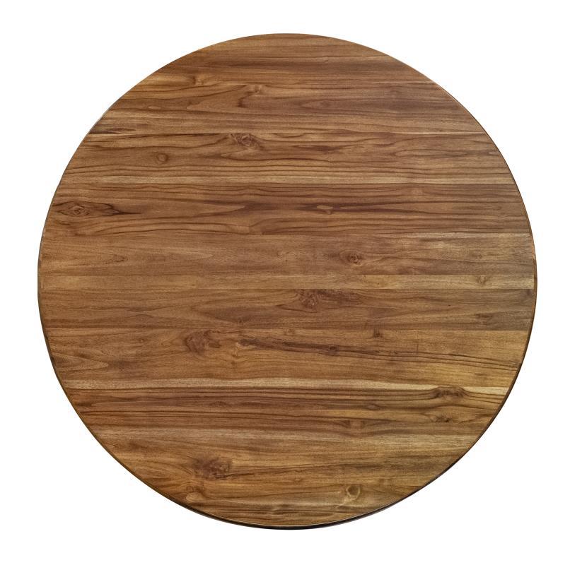 Silver - Round Dining Table - Brown