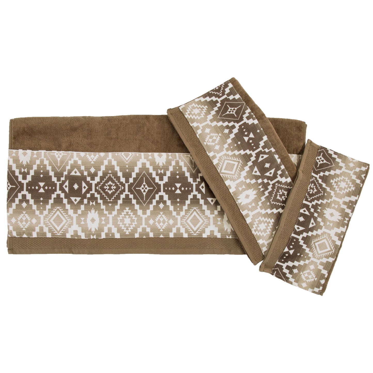 Chalet - Aztec Towel Set (Set of 3) - Mocha
