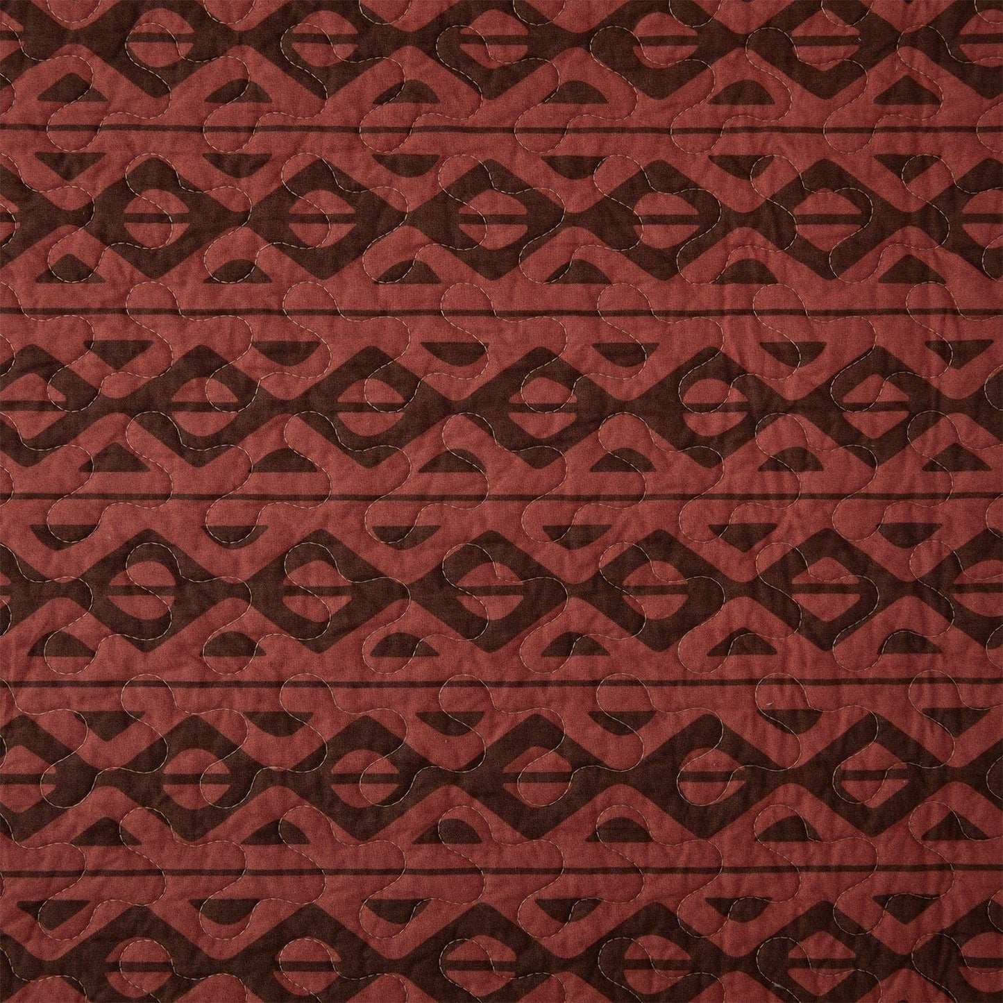 Broken Arrow - Twin Reversible Quilt Set (Set of 2) - Red / Tan / Brown