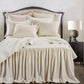 Luna - Full Washed Linen Bedspread Set (Set of 3) - Light Tan