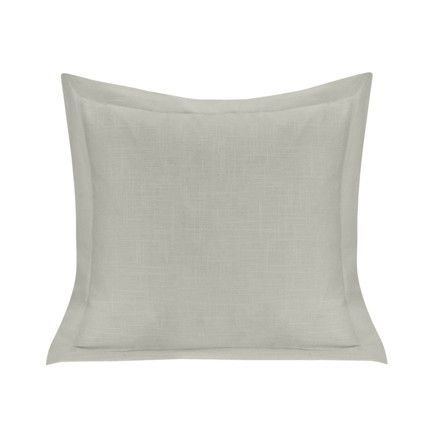 Luna - Single Flanged Washed Linen Pillow - Light Gray