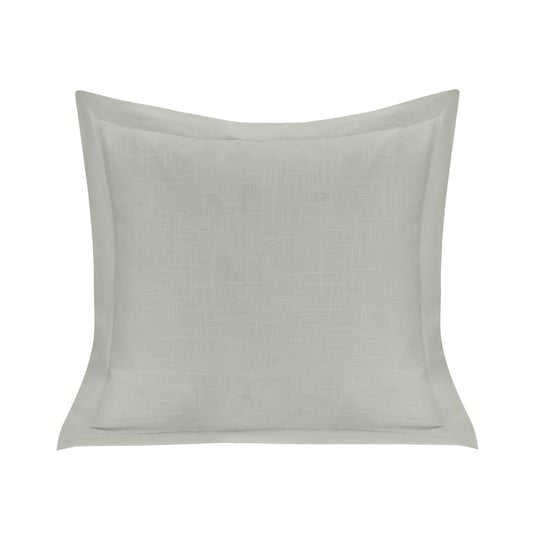 Luna - Single Flanged Washed Linen Pillow - Light Gray