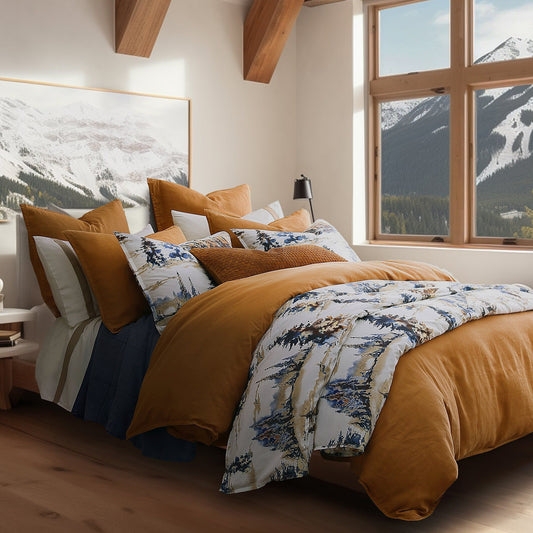 Acadia - King Reversible Comforter Set (Set of 3) - Copper