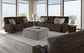 Zen - Power Reclining Console Loveseat With CR3 Heat/Massage/Zero Gravity - Chocolate