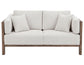 Roots - Wooden Frame Upholstered Loveseat - Talawa / Beige