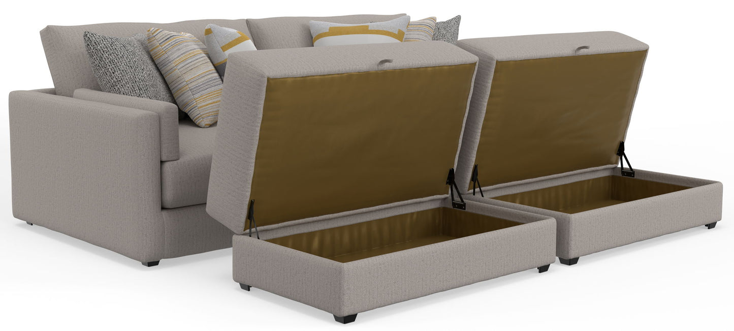Trevor - Extra Deep Oversized Sofa With Included Storage Cocktail Ottoman