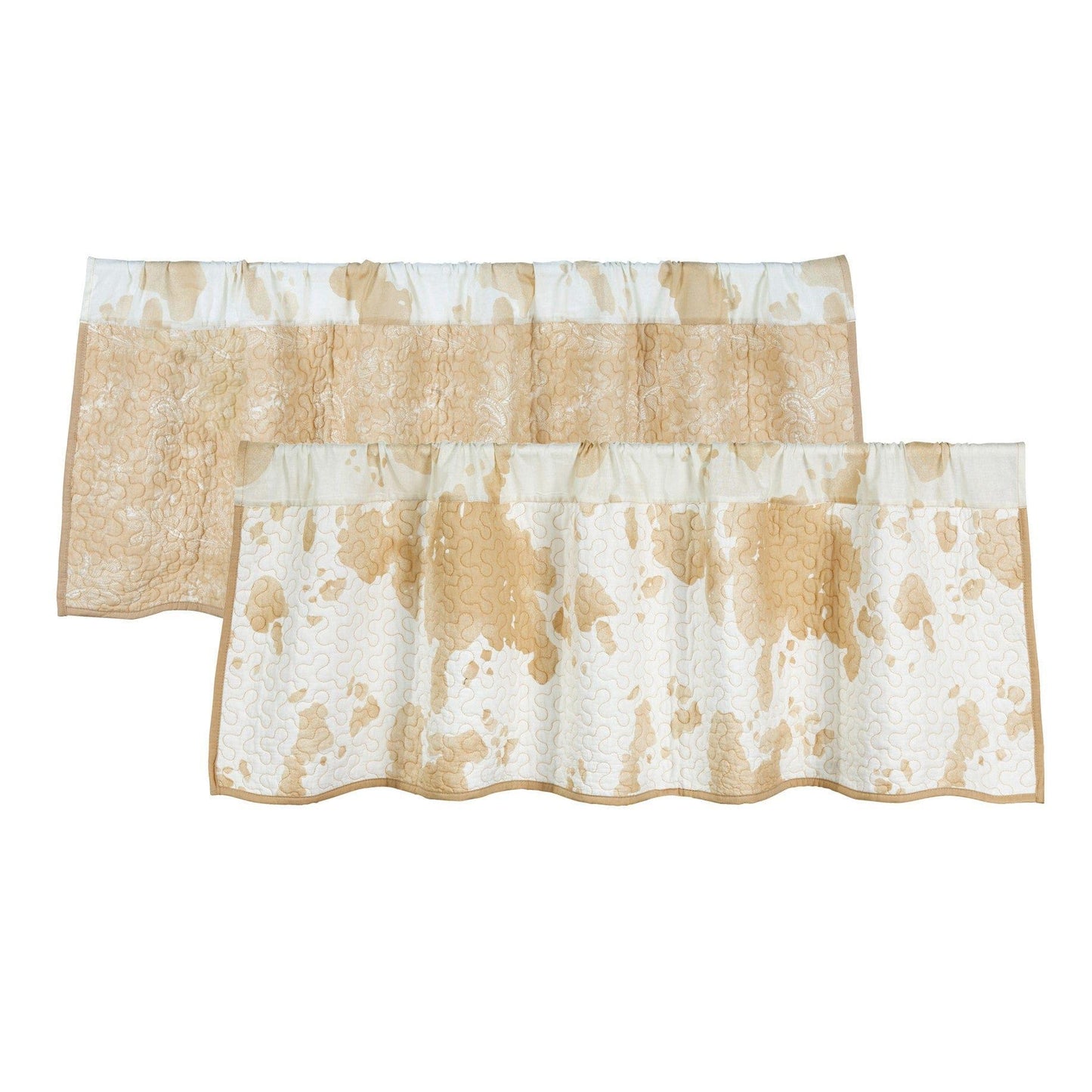 Elsa Cowhide - Reversible Quilted Valance - Light Tan