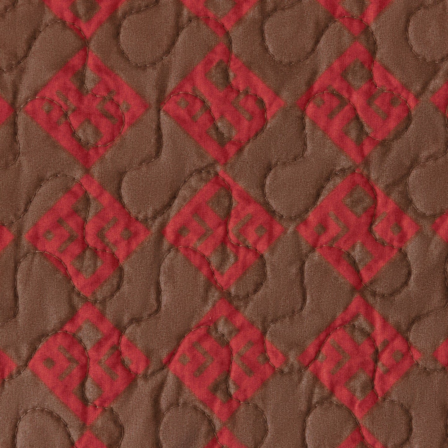 Rushmore - Full/Queen Reversible Quilt Set (Set of 3) - Red / Brown