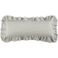 Luna - Washed Linen Ruffled Lumbar Pillow - Light Gray
