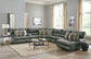 Como - 7 Piece Italian Leather Match Reclining Sectional