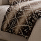 Chalet - Queen Aztec Duvet Cover - White / Brown