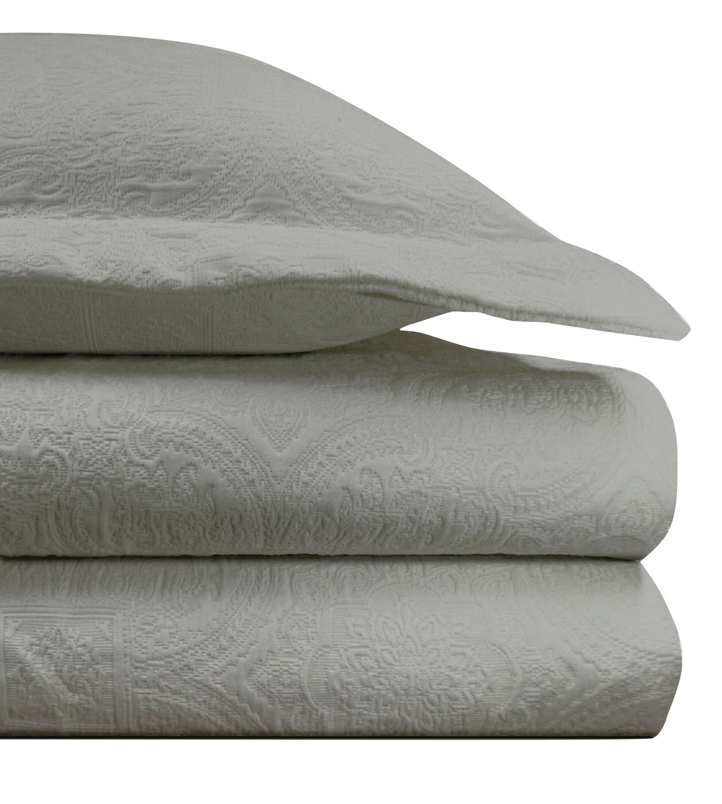 Matelasse - Queen Duvet Cover Set (Set of 3) - Gray