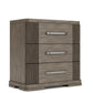 Sariel - 3 Drawer Nightstand - Dark Brown