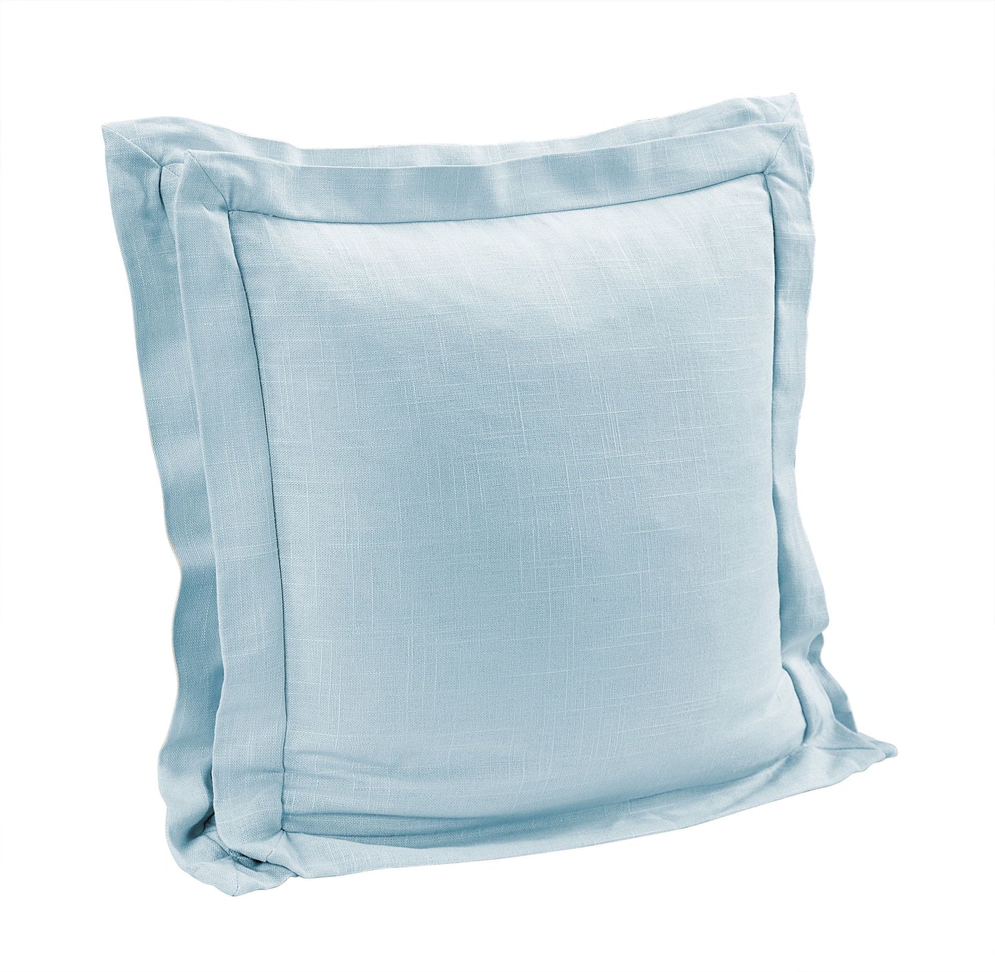 Luna - Double Flanged Washed Linen Pillow - Light Blue