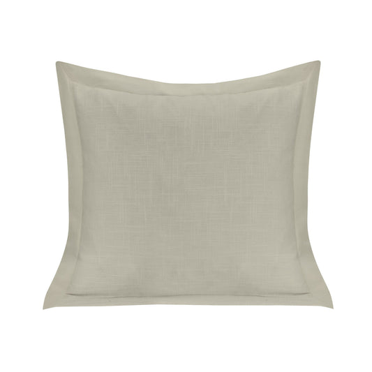 Luna - Single Flanged Washed Linen Pillow - Light Tan