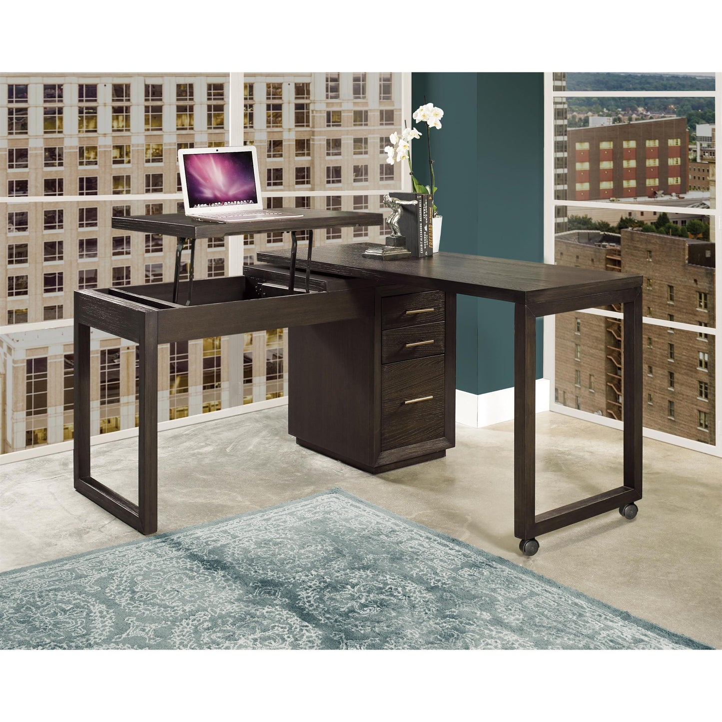 Prelude - Swivel Lift Top L-Desk