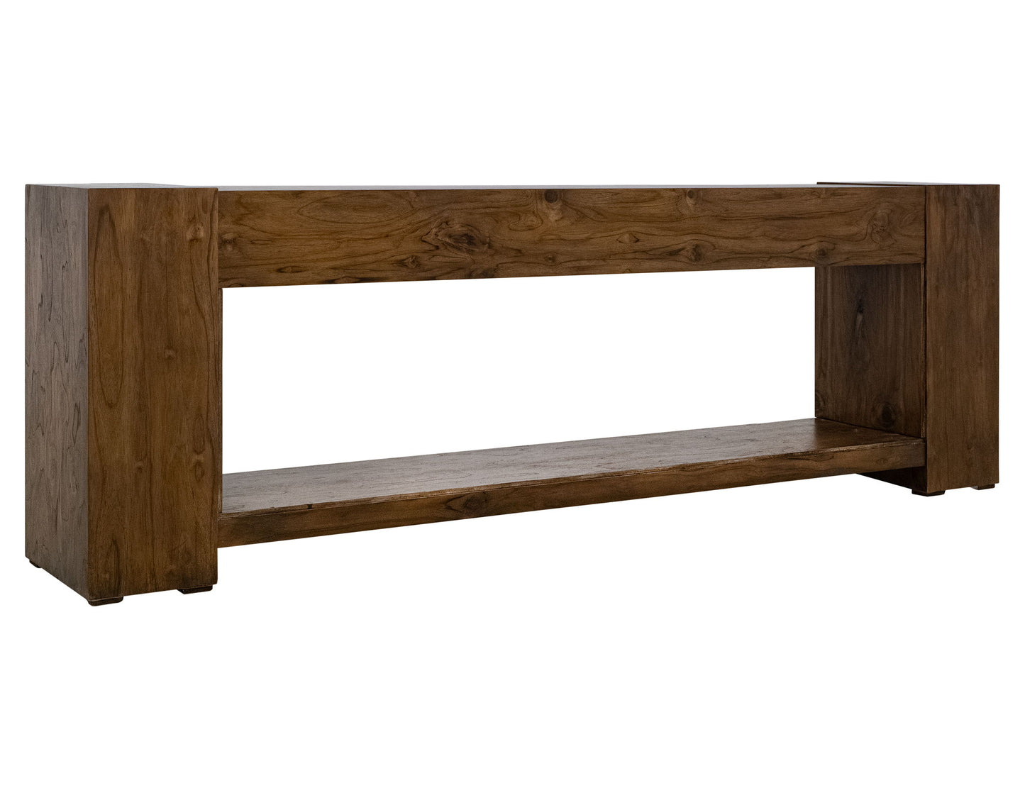 Natural Teca - Console 94" Electric Fireplace Compatible - Brown