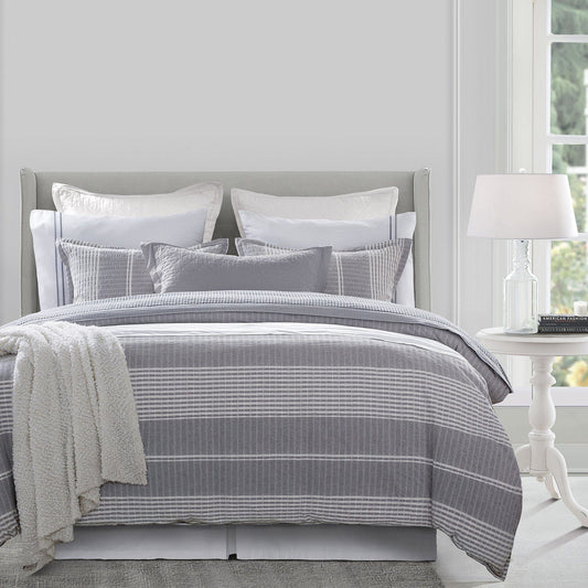 Lane - King Stripe Duvet Cover Set (Set of 3) - Gray