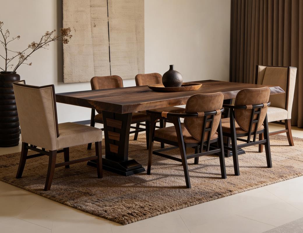 Forge - Rectangular Dining Table (Live Edge) - Brown