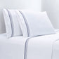 Border Embroidery - King Sheet Set (Set of 4) - Navy
