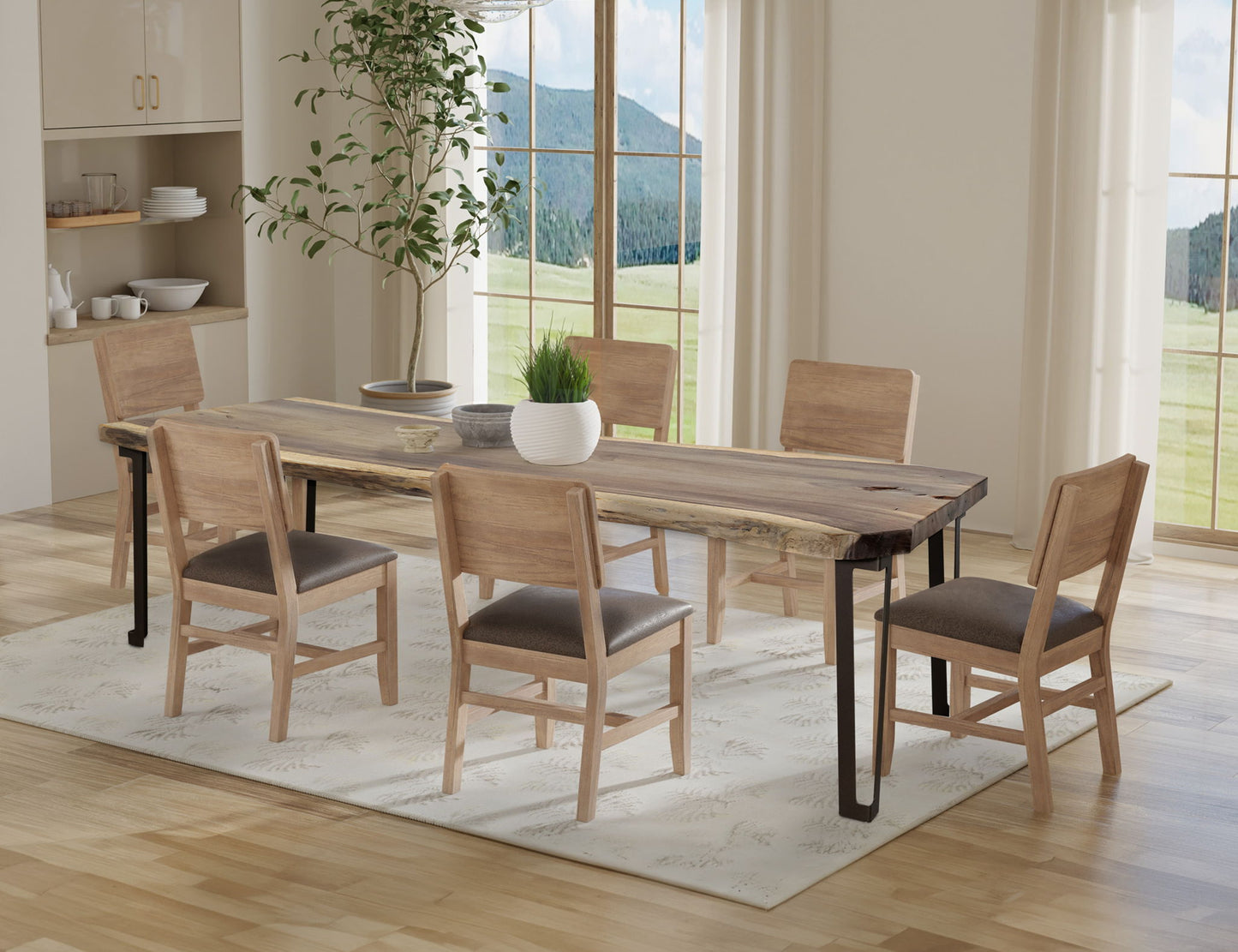 Parota - Rectangular Table (Live Edge) - Light Brown