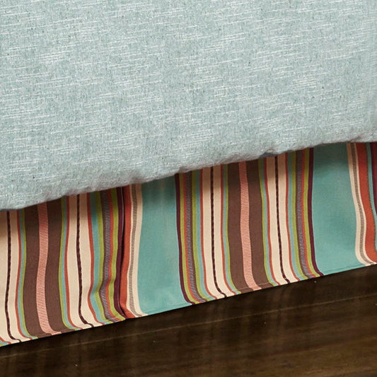 Serape - Full Bed Skirt - Turquoise / Brown