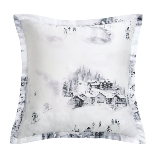 Ski Life - Eucalyptus Euro Sham - Gray