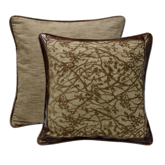 Highland Lodge - Branches Motif Reversible Euro Sham - Brown