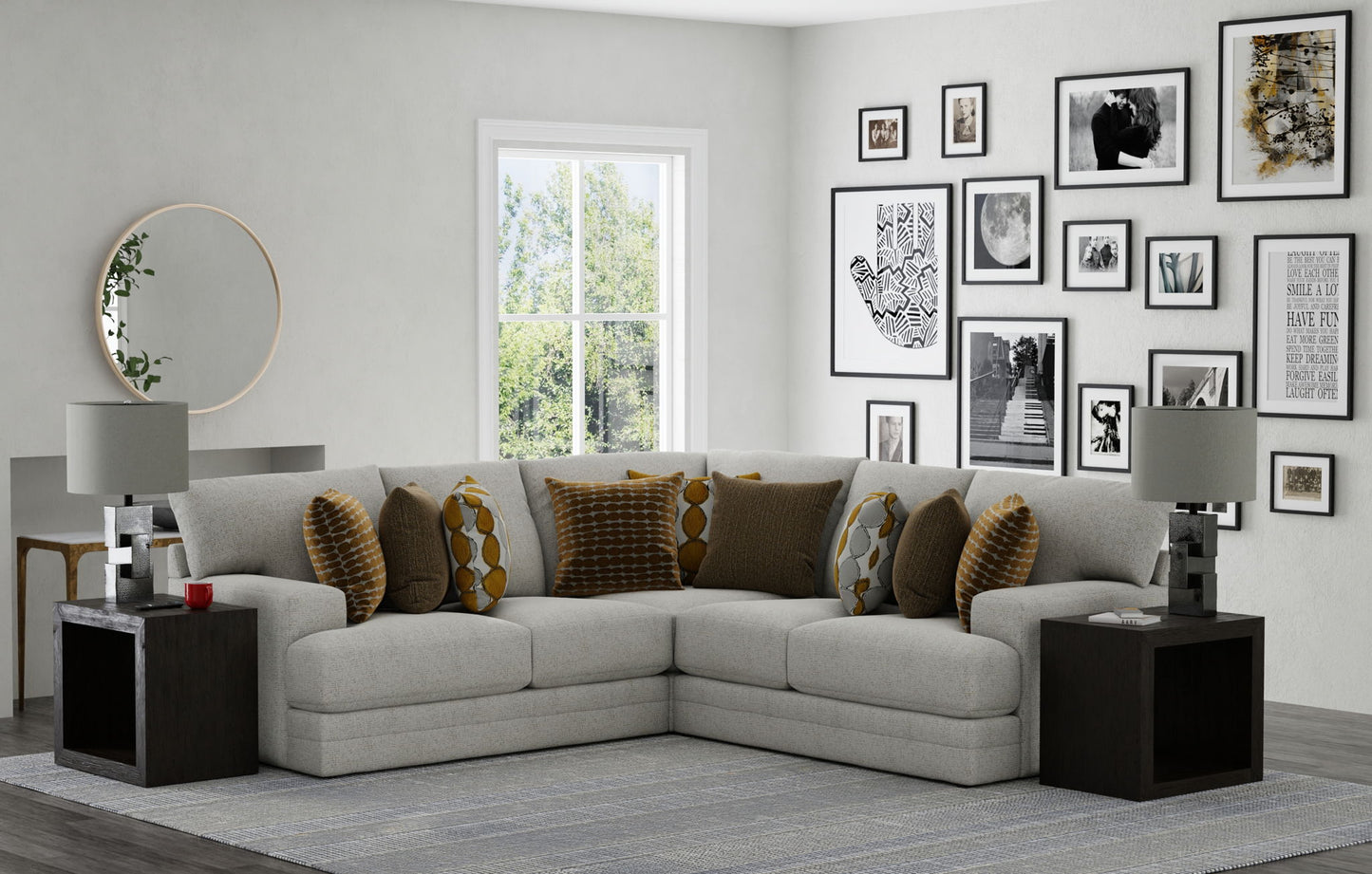 Tori - Sectional With Comfort Coil Seating And Accent Pillows Included