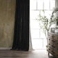 Stella - Faux Silk Velvet Curtain - Black