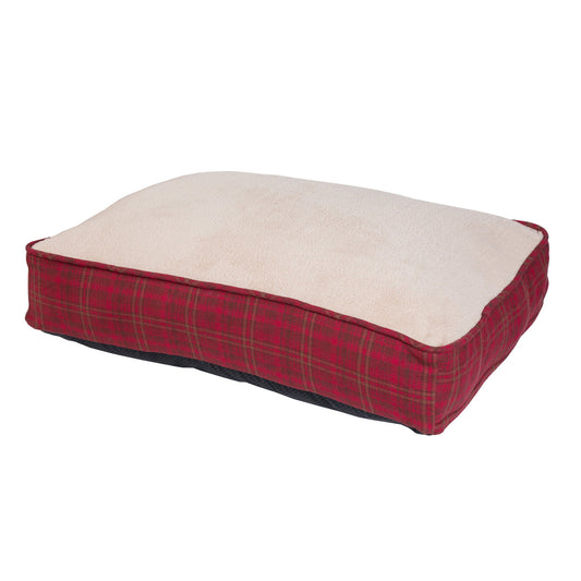 Cascade Lodge - Houndstooth Dog Bed - Red / Brown