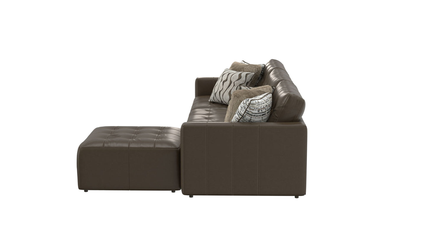 Siena - 4 Piece Modular Sectional With Cuddler Seat Cushions And Included Accent Pillows - Chocolate