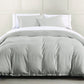 Hera - Twin Washed Linen Flange Duvet Cover - Light Gray