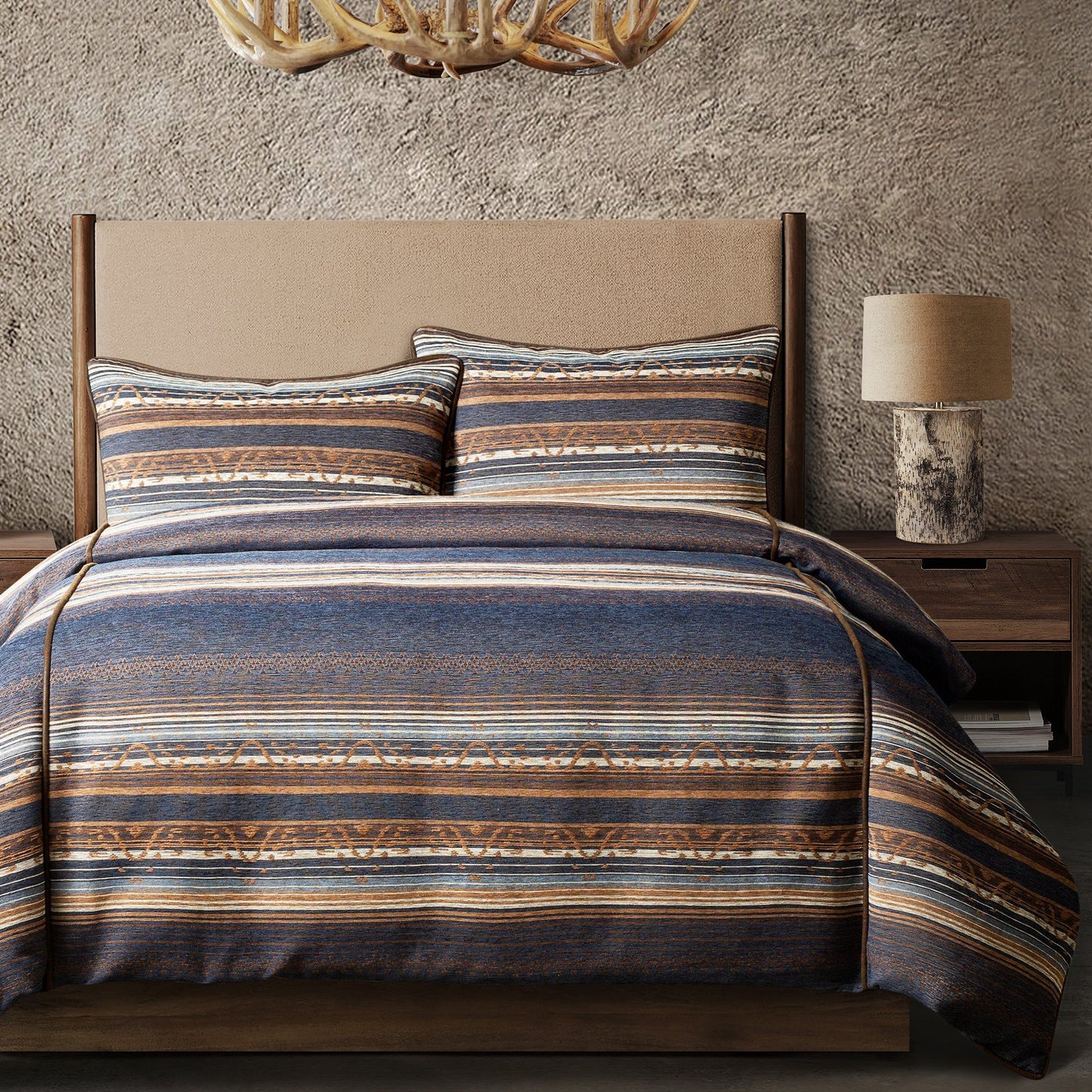 Estes - Twin Chenille Comforter Set (Set of 2) - Blue