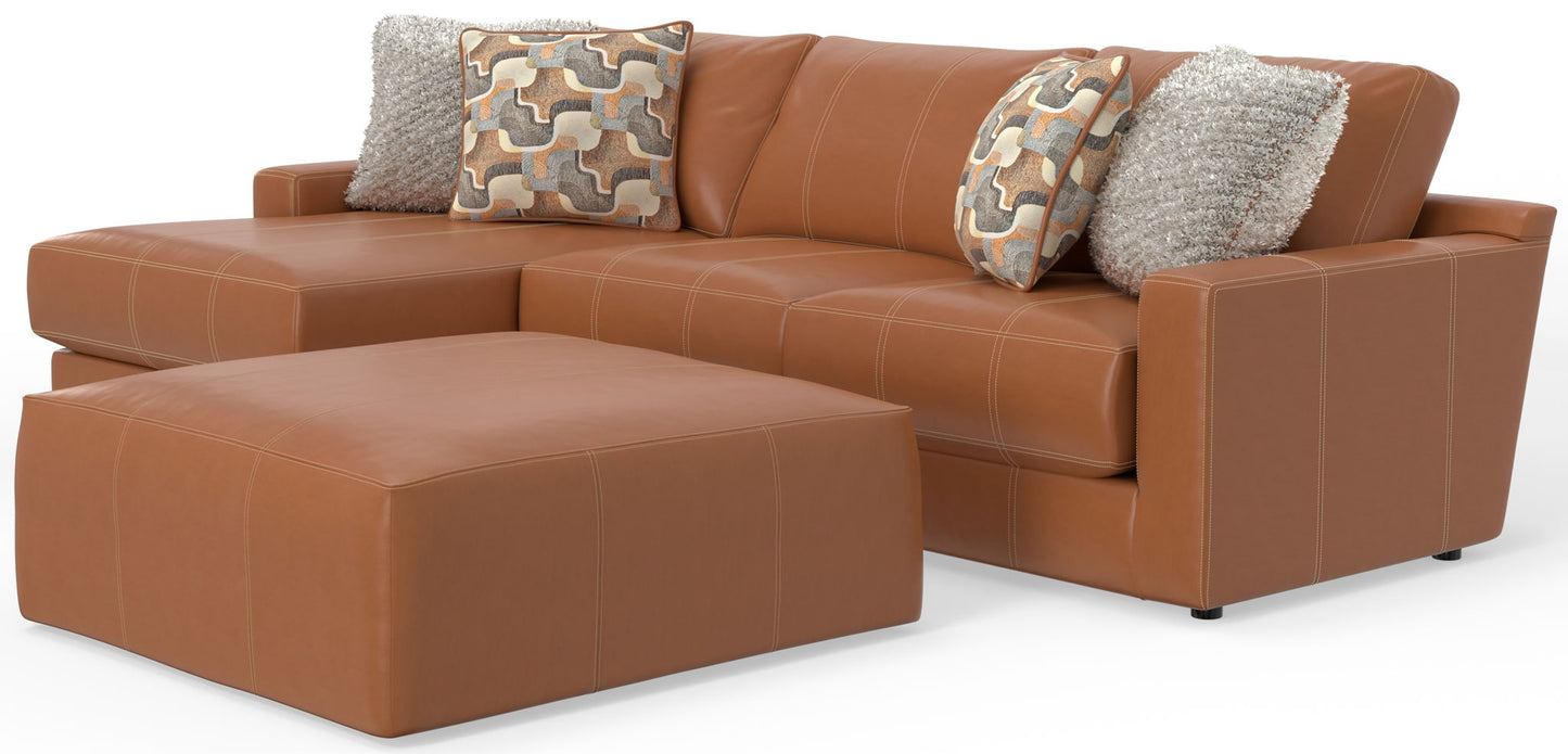 Minori - Italian Leather Sofa / Chaise And Cocktail Ottoman