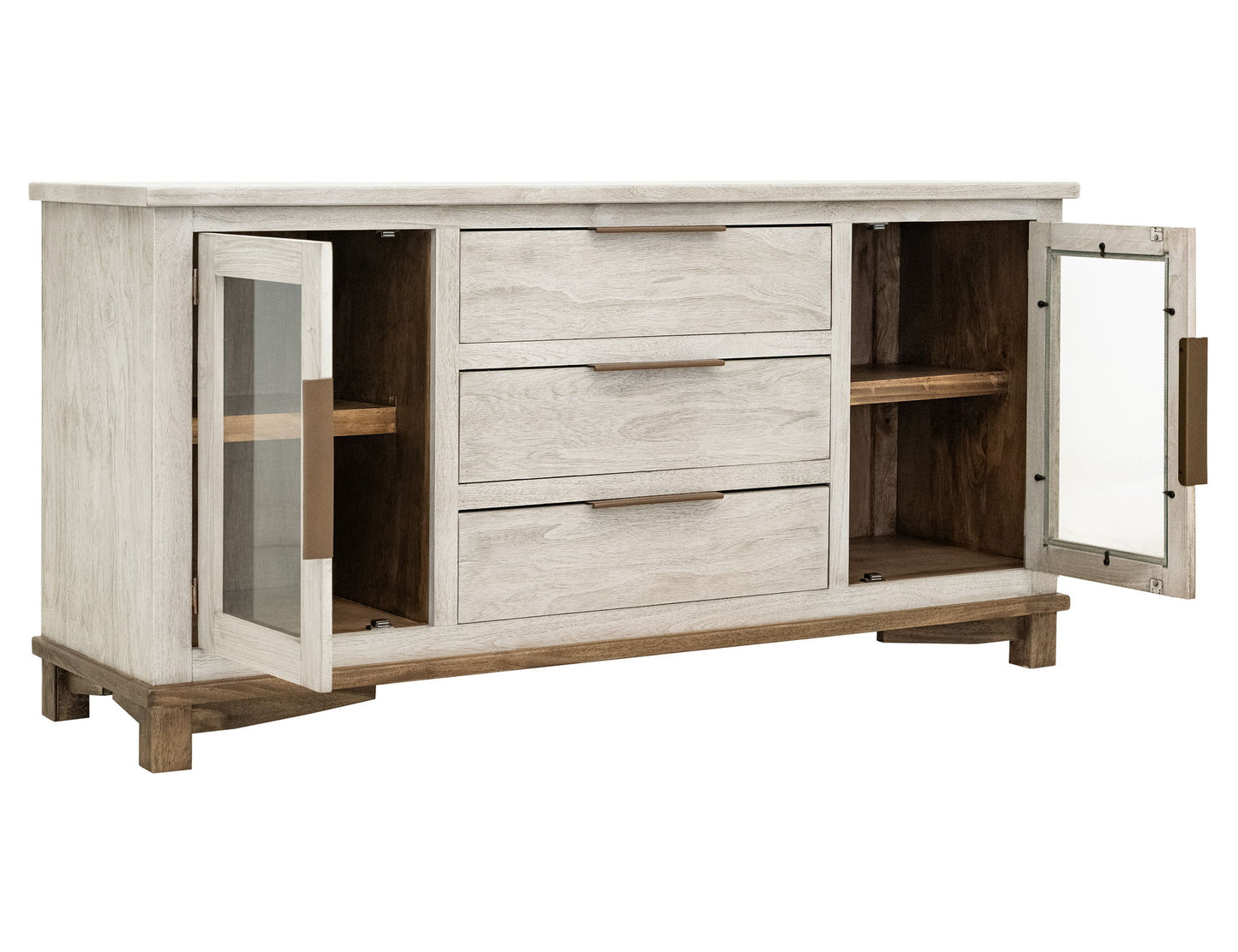 Loft - 3 Drawer & 2 Door Buffet - Gray / Beige
